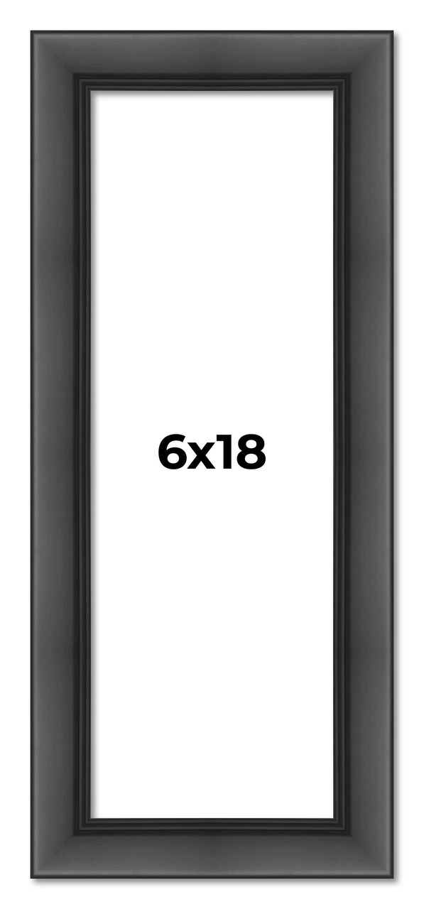 Panoramic Refined Black Picture Frame - UV Acrylic, Foam Board Backing, Hanging Hardware